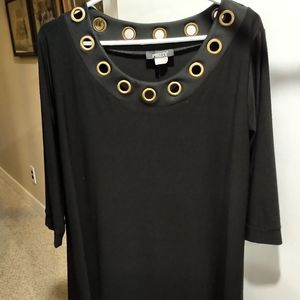 Pretty Women Black Shirt with Grommet Collar. Large
